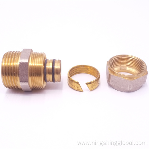 Brass compression hex fitting